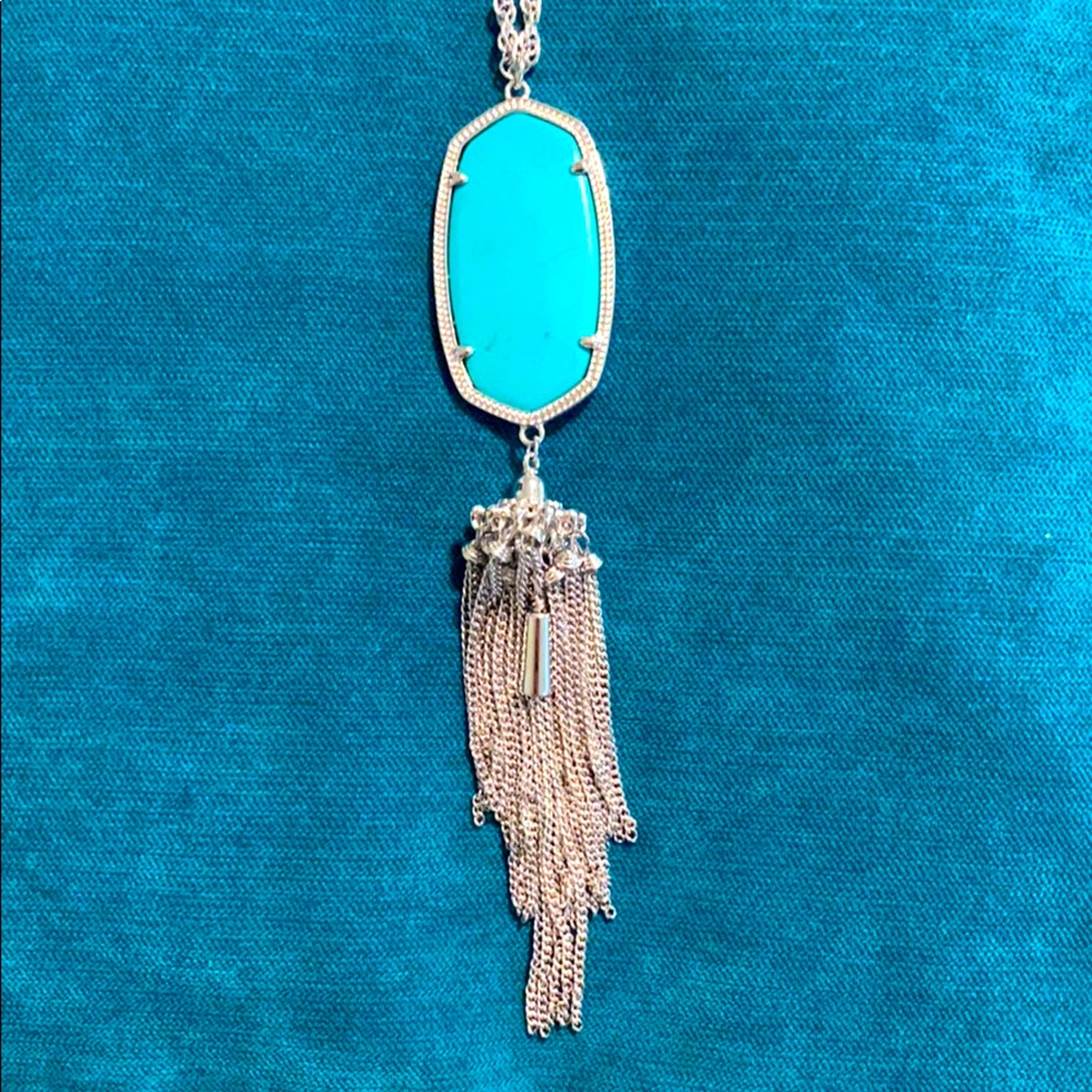 Kendra Scott Rayne Necklace Silver/Teal Magnesite